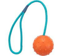 Trixie 3305 Ball on rope, natural rubber, ø 6/30 cm, orange/turquoise,