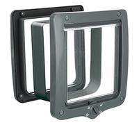Trixie 4-Way Cat Flap Door with Tunnel Grey - 24x28cm