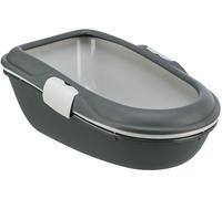 TRIXIE 40154 Berto litter tray, litter tray with rim and sieve, separation system 39 × 22 × 59 cm, dark grey, with Easy Click fasteners