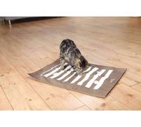 TRIXIE 46005 Cat Activity Paw Blanket, 70 × 50 cm, Brown/Cream