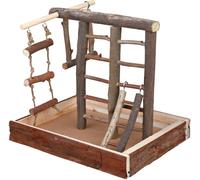 Bird Bark Playgrounnd Trixie Natural Budgie Parakeet Wooden Stand Ladder Swing