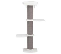 TRIXIE Acadia Gray/White Designer Wall Mounted Cat Tower, with Oversized Scratching Post, Three Platforms, Removable Bed, Brackets Included,