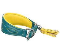 TRIXIE Active Comfort Greyhound Collar Size S: Neck Circumference 27-35 cm/55 mm in Petrol - Extra Wide Dog Collar for Small Dogs, Protects the Throat Area, Lined, 18967
