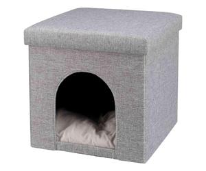 TRIXIE Alois Cat Cave - foldable cat house with removable padded cover & storage compartment - padded plush cushion, load capacity up to 20 kg, 38 ?