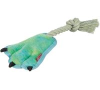 TRIXIE Animal Paw on Rope Plush Dog Toy | Soft Plush Paw with Durable Rope | Interactive & Solo Chew Toy for Small and Medium Dogs | Quieter Play Without Squeaker-22 cm