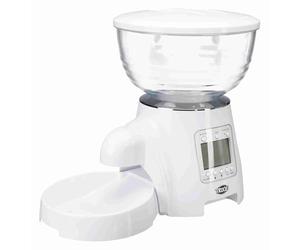 TRIXIE automatic pet feeder TX7 - 5 meals per day - voice message at feeding time - automatic button lock - dishwasher-safe feeding bowl - 24336