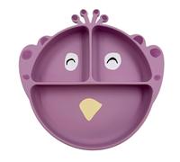 Trixie Baby Silicone Training Plate with Suction Cup, Animal Motif, shatterproof, Dishwasher-Safe, from 4 Months (Mrs Peacock)