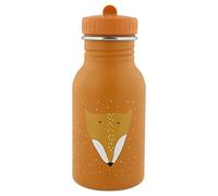 Trixie Baby stainless steel drinking bottle, 350ml/500ml, leak-proof, with carrying cord, slim design for little hands, shatterproof, from 3 years (Mr Fox, 350ml)