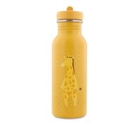 Trixie Baby stainless steel drinking bottle, 350ml/500ml, leak-proof, with carrying cord, slim design for little hands, shatterproof, from 3 years (Mr. Giraffe, 500ml)