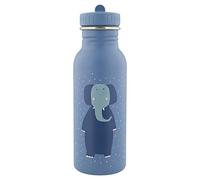Trixie Baby Stainless Steel Drinking Bottle, 350ml/500ml, leak-proof, with carrying cord, slim design for little hands, shatterproof, from 3 years (Mrs Elephant, 500ml)