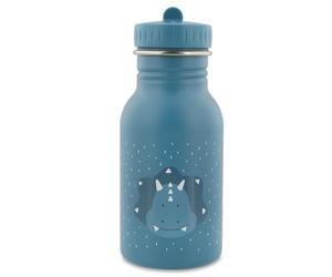 Trixie Baby stainless steel drinking bottle, 350ml/500ml, leak-proof, with carrying cord, slim design for little hands, shatterproof, from 3 years (Mr Tricerarops, 500ml)