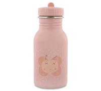 Trixie Baby stainless steel drinking bottle, 350ml/500ml, leak-proof, with carrying cord, slim shape for little hands, shatterproof, from 3 years (Mrs Butterfly, 350ml)