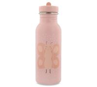 Trixie Baby stainless steel drinking bottle, 350ml/500ml, leak-proof, with carrying cord, slim shape for little hands, shatterproof, from 3 years (Mrs Butterfly, 500ml)