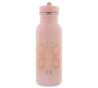 Trixie Baby stainless steel drinking bottle, 350ml/500ml, leak-proof, with carrying cord, slim shape for little hands, shatterproof, from 3 years (Mrs Butterfly, 500ml)