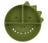 Trixie Baby Trixie 96-4XX Silicone Plate with Suction Cup and Compartments for Babies and Children (Mr. Dino (Dinosaure)), 96-4XX