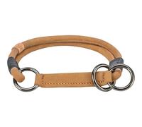 TRIXIE Zug-Stopp BE NORDIC Leather Dog Collar XS-S Brown - Comfortable Dog Collar for Very Small & Small Dogs with Pull Control - Robust & Elegant - 17101