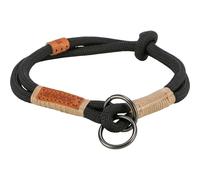 TRIXIE Zug-Stopp BE Nordic S-M Dog Collar Black/Sand - Comfortable Dog Collar for Small and Medium Dogs with Pull Limitation - Robust & Elegant - 17265
