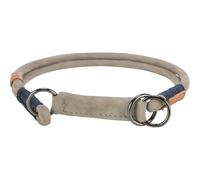 TRIXIE Zug-Stopp BE NORDIC Leather Dog Collar XL Grey - Comfortable Dog Collar for Very Large Dogs with Pull Limitation - Robust & Elegant - 17160