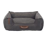 TRIXIE BE Nordic Föhr Dog Bed 80 x 60 cm in Dark Grey - Square Dog Basket for Small and Large Dogs - Cosy Dog Basket with Practical Carry Handle - Soft and Washable - 37448