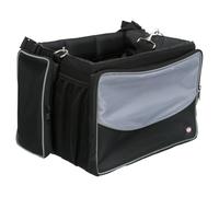 TRIXIE Front Bicycle Basket for Pet Black and Grey Dog Cat Bike Carrier Box
