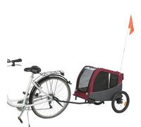TRIXIE Bike Trailer for Dogs, Foldable - Grey & Red - Size M