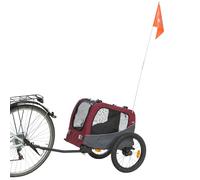 TRIXIE Bike Trailer for Dogs, Foldable - Grey & Red - Size S