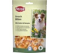 TRIXIE Bites Dog Snacks with Chicken & Banana - gluten-free & no added sugar - ideal as a reward for everyday use & on the go - 61% meat - 100 g - 31582