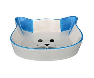 TRIXIE Bowl, Cat head with face design, Ceramic, 0,25 l/12 × 12 cm, assorted