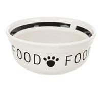 TRIXIE Bowl "Food", Ceramic, 0,25 l/ø 13 cm, white/black