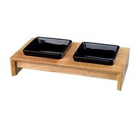 Trixie Cat Bowl Set, Ceramic/Wood for Cats, RRP 24.99 EUR, NEW