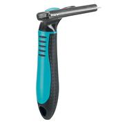 Trixie Carding Curry Comb – Removes Undercoat, Interchangeable Head, Stainless Blade – Black/Blue 8x14cm