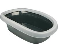Trixie Carlo Litter Tray With Rim For Cat Dark Grey/Light Grey - 38x17x58 cm