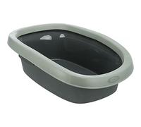 TRIXIE Carlo Cat Litter Tray with Rim - for small cats and rabbits - 31 x 14 x 43 cm - made from recycled plastic - grey-green - 40211