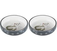 TRIXIE Cat bowl for short-nosed breeds, ceramic (Pack of 2)
