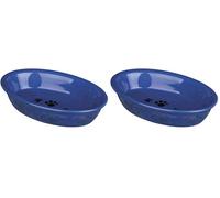 Trixie Cat bowl, oval, ceramic (Assorted Color) (Pack of 2)