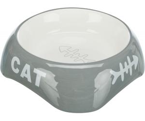 Trixie Cat Fishbone Ceramic Bowl - 0.2 l/ø 13 cm
