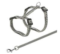 TRIXIE cat harness with leash - reflective stripes - infinitely adjustable webbing - belly circumference between 22 - 42 cm - various colours - random selection - 4184