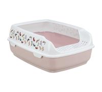 Trixie Cat Litter Box Delio 38X20X50 Cm Lilac/White With Edge And Pattern Print