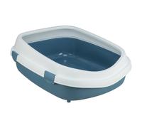 Trixie Cat Litter Box Primo XXL Blue/White, Non-Slip, 56x25x71 Cm