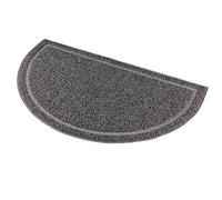 Cat Litter Tray Mat, Semi-circular, Pvc, 59 x 35 Cm, Anthracite - Mat Pvc New - cat litter mat pvc tray new trays oval grey 2 sizes 40386 trixie 59