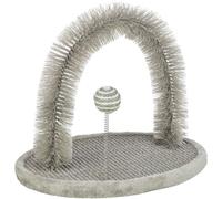 TRIXIE Cat Scratching Plate with Self-Grooming Arch Brush, Gray | Indoor Cat Scratcher with a Scratching Plate and Arch Brush to Capture Loose Fur During Natural Rubbing and Grooming