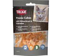 TRIXIE Cat Snack Premio Cubes Made With Natural Ingredients, 50 G, Tasty Cat Treats With Chicken Breast & Prawns - 42775
