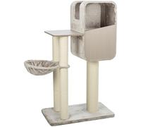TRIXIE Cat Tree Marina - Multi Level Cat Tower With Padded Platforms And Fully Wrapped Scratching Posts, 132 Cm, Grey, Comfortable & Stable Cat Tree - 48150