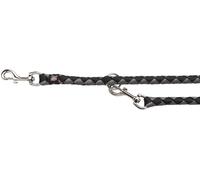 TRIXIE Cavo V-Leash Dog Lead - Black & Graphite - L-XL: 2 m, Ø 1.8 cm | Round rope lead, adjustable for outdoor activities and secure control, Ø 1.8 cm, for large to very large dogs