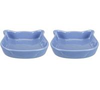 Trixie Ceramic bowl cat face, assorted colors (Pack of 2)