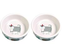 Trixie Ceramic Bowls for Cats - Assorted Colors (Pack of 2)