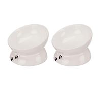 Trixie Ceramic Cat Feeder White (Pack of 2)