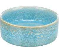TRIXIE Ceramic Dog Bowl 400 ml - Blue Food Bowl for Dogs Ø 13 cm - Heavy, Non-Slip, Durable and Dishwasher-Safe - 25112