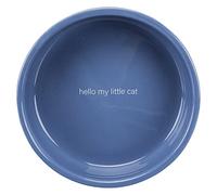Trixie Cat Shallow Ceramic Bowl Light Blue/White - Light blue/white - 0.3 l/ø 15 cm