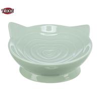 TRIXIE CERAMIC VIVIANA RAISED CAT KITTEN FOOD BOWL SAGE GREEN 150ML 14CM